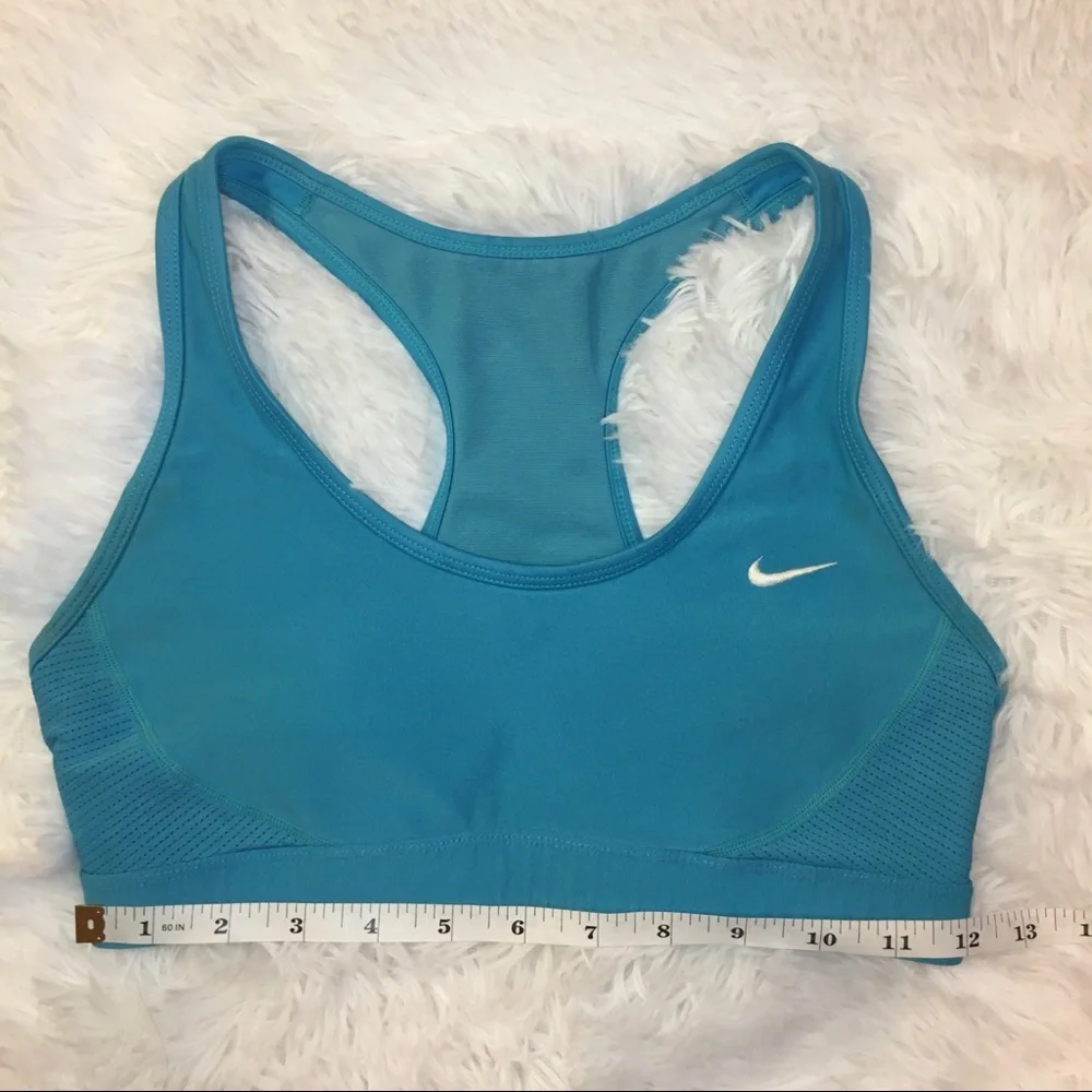 NIKE Turquoise Blue Racer Back Mesh Sports Bra XS Athletic Yoga Sporty